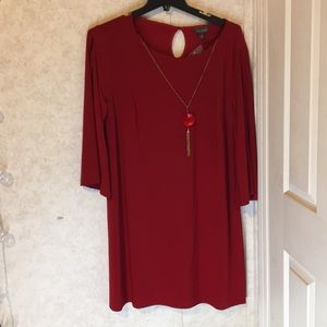 Luxology red dress w/ necklace.